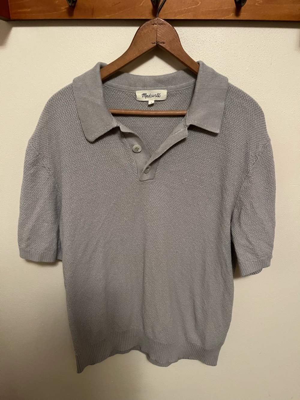 Madewell Textured Cotton-Linen Blend Sweater Polo - S